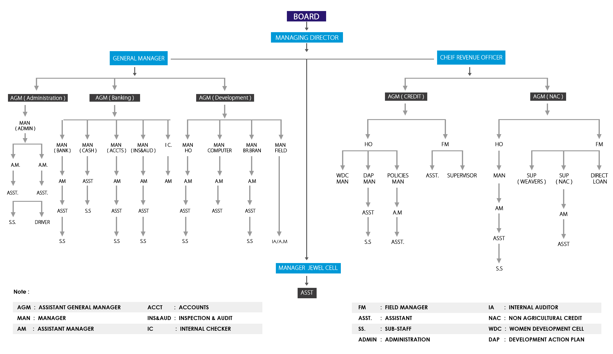 SSDCB organisation chart